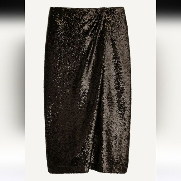 Donna Karan Sequin Faux Wrap Skirt - Picture 5 of 5
